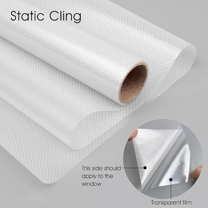 KESPEN Frosted Window Privacy Film Heat Control UV Sun Blocking Glass Stickers Static Cling Non Adhesive Door Coverings Decals for Bathroom Home Office, Sparkling, 29.5 Inch X 13.1 Feet