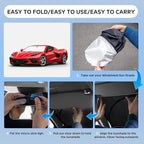 Sun Shade Sunshade for Chevrolet Chevy Corvette C8 2020-2025 2026 Windshield Cover, 4-Layers Sun Shield 250T Silver Sun Visor Foldable Window Shade Blocks UV Rays Car Accessories