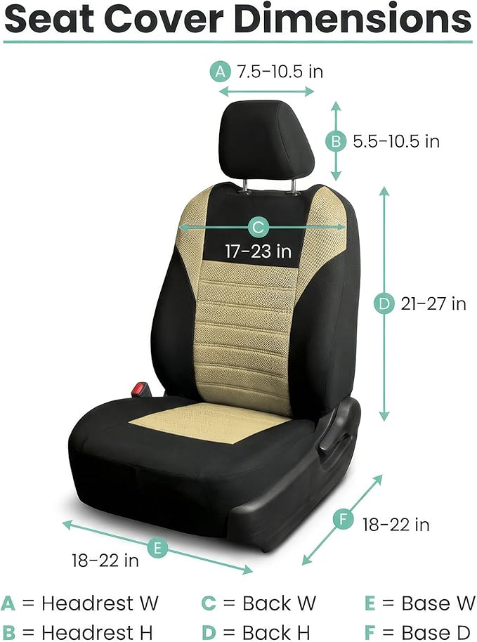 FH Group Automotive Car Seat Covers Front Set Premium 3D Air Mesh Front Seat Covers, Airbag Compatible Universal Fit Interior