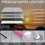 Seat Covers for Ford Expedition Max 2018-2026 8 Seaters, Compatible Airbag Non-Slip Waterproof Leather Seat Protector, Luxury Car Seat Cover Full Set with Pillow Steering Wheel Covers, Black Gray