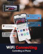 REDTIGER F7N 4K Dual Dash Cam, 5.8GHz WiFi-20 MB/s Fast Transfer, 64GB Card, Front 4K/2.5K and Rear 1080P Dash Camera for Car