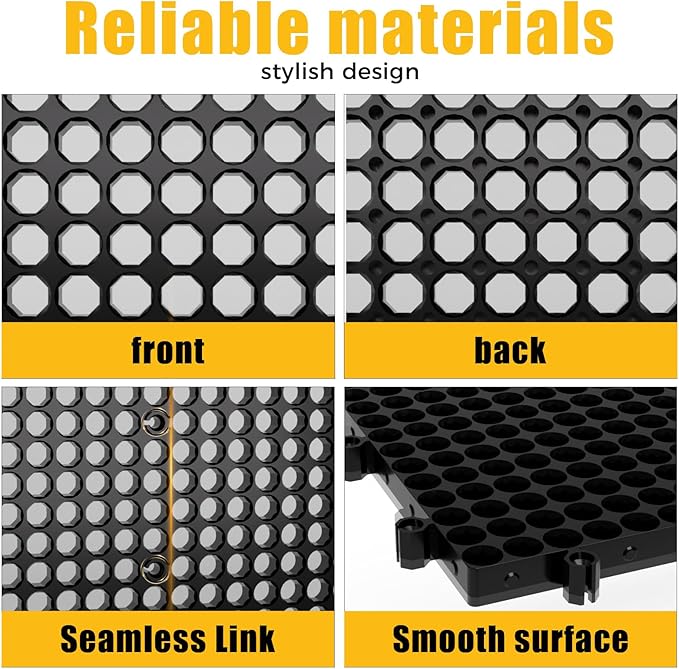 Pegboard Kit: 6 Panels (90x40cm/36x16in, Black) + 200 Hooks & Accessories, Heavy Duty Rustproof Plastic Peg Board for Home, G