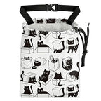 Playful Black Cat Car Trash Bag - Waterproof Car Trash Bag Hanging Leakproof Car Garbage Bag - Washable Reusable Trash Bag For Car Interior Hanging Organizer Storage Vehicle Travelling Camping
