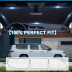 KMF 8pcs Thicken Sun Shades for Jeep Grand Wagoneer 2022-2026 Accessories,Full Car Window Covers for Windshield Side Rear, UV Block and Blackout Protect Privacy for Camping Outdoor