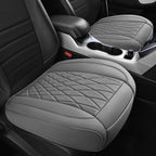 CAR PASS 2 Pack Leather Front Car Seat Covers, Bottom Seat Covers Full Wrapped with Storage Pocket, Anti-Slip Leather Seat Pr