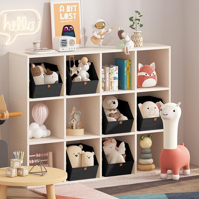 Homsorout Fabric Closet Storage Cubes - 8 Pack Square Storage Bins with Dual Handles for Clothes, Towels, Toys, Cube Storage 