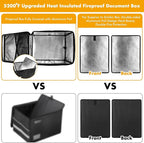 TOMKID Fireproof File Cabinet with Lock, Fireproof Document Organizer Collapsible File Box Filing Cabinet with Handle for Let