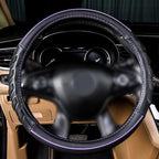 Flying Banner car Steering Wheel Cover Faux Leather Massage Universal fit 3D Honeycomb Hole Anti-Slip Sporty 15 Inches (Purpl
