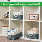 Bidtakay Small Storage Baskets for Shelves 3 Pack Fabric Storage Bins for Organizing Linen Collapsible Organizer for Closet-D