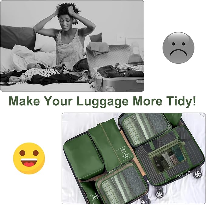 Packing Cubes for Travel-10 Set Luggage Organizer Bags for Family, Mesh Breathable Packing Cubes for Suitcases Durable Travel
