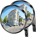 Premium 2 Pack 16" 2.0mm Thick Acrylic Convex Traffic Mirror, Ajustable Wide Angle View Security Mirror for Garage, Parking, Warehouse, Office, driveway and Traffic Blind Spots