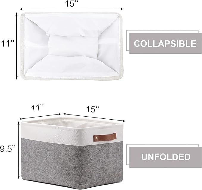 HNZIGE Fabric Storage Baskets for Shelves(3 Pack) Large Collapsible Storage Baskets for Organizing, Decorative Baskets Bins S