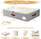Criusia Under Bed Storage Bins with Clear PVC Lids – 2 Pack Large Underbed Organizers with Heavy-Duty Handles, Reinforced wit