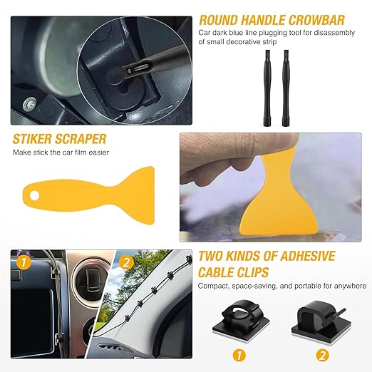 GOOACC 200Pcs Trim Removal Tool, Auto Push Pin Bumper Retainer Clip Set Fastener Terminal Remover Tool Adhesive Cable Clips R