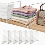 Acrylic Shelf Dividers for Closet Organization 6PCS Closet Shelf Divider Closet Dividers for Shelves Shelf Organizer for Clos