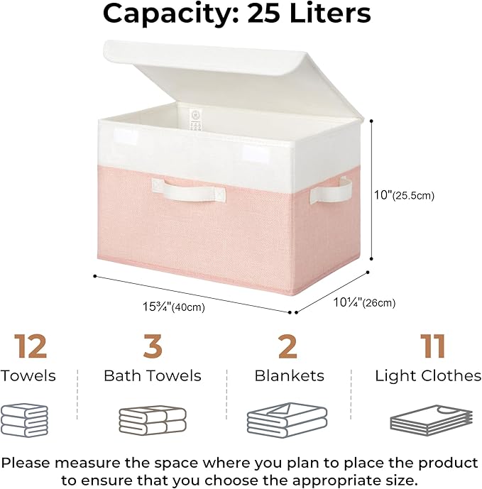 GRANNY SAYS Storage Baskets with Lids, Decorative Storage Boxes, Clothes Storage Bins for Closet, Foldable Storage Organizers