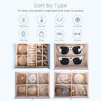 Dajasan Large Jewelry Box Organizer, Jewelry Storage Organizer with 3 Drawers, Huge Jewelry Box with Mirror for Women Girls, 