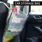 Car Trash Can, Cute Car Trash Bag, Hanging Car Organizer and Storage Bag, Trash Bin for Car Accessories, Vehicle, Travelling, Camping Wheat Field Scenery Pattern