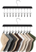 StorageWorks Hat Rack, Closet Organizer and Storage for Baseball Caps,Set of 2 with 10 Adjustable Stainless Steel Clips, Fits