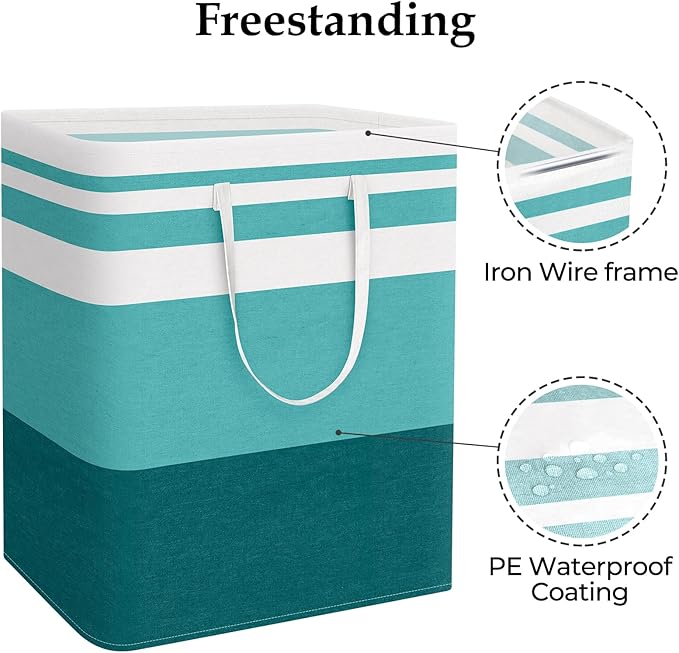 StorageRight Large Collapsible Laundry Basket Hamper with Easy Carry Handles，Freestanding Clothes Hampers for Laundry, Bedroo