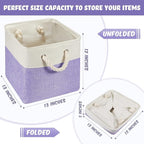 Geiserailie 6 Pcs 13 x 13 Inch Cube Storage Bins Fabric Storage Organizer Bins Foldable Cube Baskets with Sturdy Carry Handle