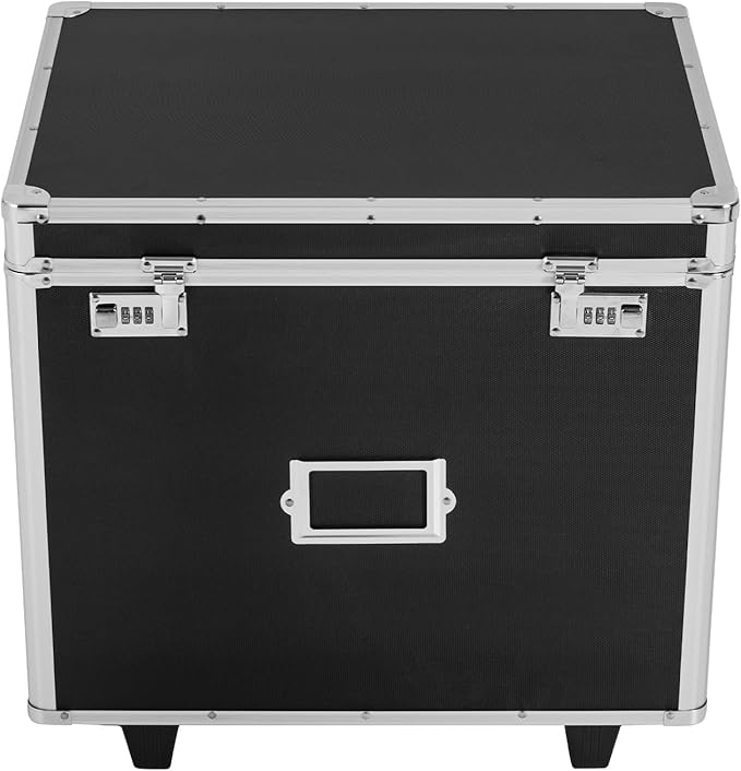Rolling File Box Document Box with Lock Wheels Multi-Layer Water-Resistant Large Portable Home Filing Cabinet for Hanging Fol
