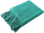 Homiest Decorative Knitted Throw Blanket with Fringe Soft & Cozy Tassel Blanket for Couch Sofa Bed (Teal,50x60)