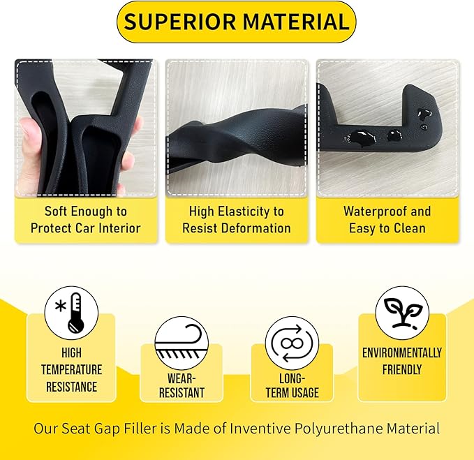 Car Seat Gap Filler 2 Pack, Inserts Between Seats Console with Deeper Groove, Universal Car Seat Gap Plug with Upgraded Phone Holder for Car SUV Truck