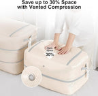 Comforter Storage Bag - 110L Large Capacity Blanket Storage Bags 2-Layer Ultra Space Saving Self Compression Organizer, Washa