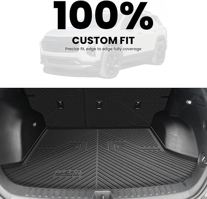 LASFIT Trunk Mat with Backrest Mat for Chevrolet Chevy Equinox/GMC Terrain 2025-2026 (Only for Fuel, Not Fit EV), All Weather TPE Custom Fit Cargo Mat Trunk Liner with Backrest Mat