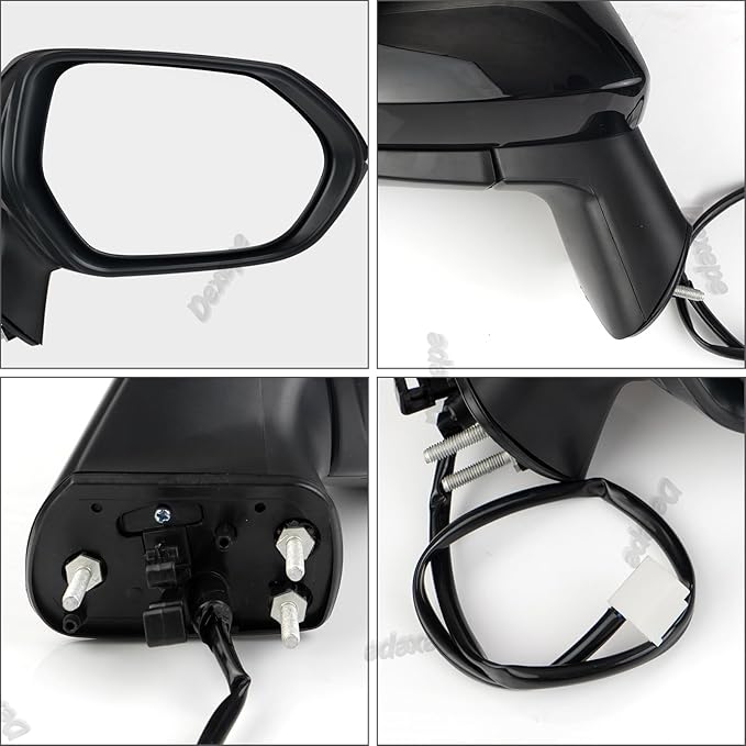 Passenger Side Mirror Assembly Compatible with Toyota Corolla 2020-2025 Non-heated Power Adjustable Glass Replace 8791012F60, TO1321391, 8791002916, 8791002928 Black (3Pin Right)
