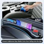 LEIWOOR 2 Pcs Car Seat Gap Filler，PU Leather Fill The Gap Between Seat and Center Console，Universal Fit Organizer for Car SUV Truck