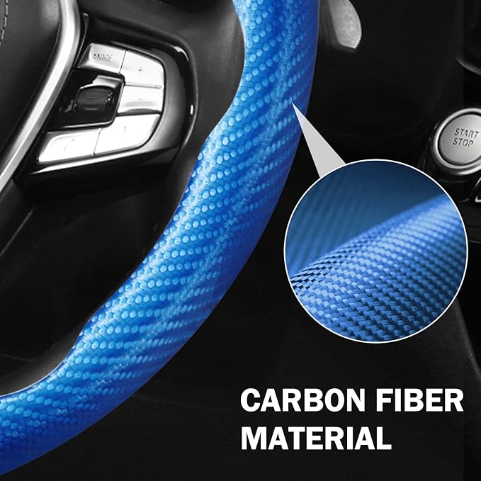 Carbon Fiber Steering Wheel Cover 3pcs Anti-Slip Car