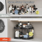 Ukeetap 2 Pack Multi-Purpose Pull-Out Storage Organizers, Under Sink Organizers and Storage for Bathroom & Kitchen, Under Cab