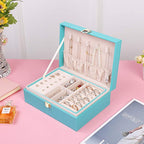 Voova Jewelry Box Organizer for Women Girls, 2 Layer Large Men Jewelry Storage Case, PU Leather Display Jewellery Holder with