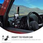 Linskip Door Cup Holder Expander Compatible with Jeep Wrangler JK JKU 2/4Door 2007-2010, 2 in 1 Multi-Function Cell Phone Mount, JK Interior Accessories(Black)