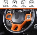 Hoolcar Interior Steering Wheel Cover ABS Trim Compatible with 2010-2017 Dodge RAM Accessories, Orange