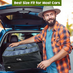 Odor-Absorbing 2-Layer Large Golf Trunk Organizer with Activated Carbon Fabric - Water-Resistant Golf Shoe Bag for Shoes Balls Tees Clothes