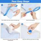 10 Pack Travel Vacuum Storage Bags with Cordless Electric Pump, Combo Rechargeable Space Saver Vacuum Seal Bags for Clothing 