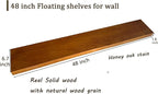 IEO Long Wooden Floating Shelves for Room Wall, Natural Wood Floating Shelves Wall Mounted Kitchen Shelf for Living Room, Bed