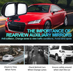 Car Blind Spot Mirror Exterior Retrofit Rearview Wide Angle Reversing Auxiliary Mirror,HD Glass Wide View Field Double-Side Mirror 360°Adjustable, Right
