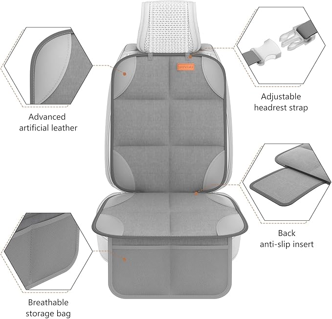SMART ELF2 Pack Car Seat Protector-600D Fabric Waterproof Carseat Protector with Thicily Padded to Protect Your Car Seats fro