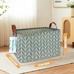 LANGYASHAN Rectangular Storage Bin Collapse Canvas Fabric Cartoon Storage Basket with Handles for Organizing Home Kitchen Boy