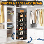 SpaceAid 6 Tier Rotating Shoe Rack Tower, Spinning Shoe Display Lazy Susan, Revolving 360 Shoe Rack Storage Round Carousel, V