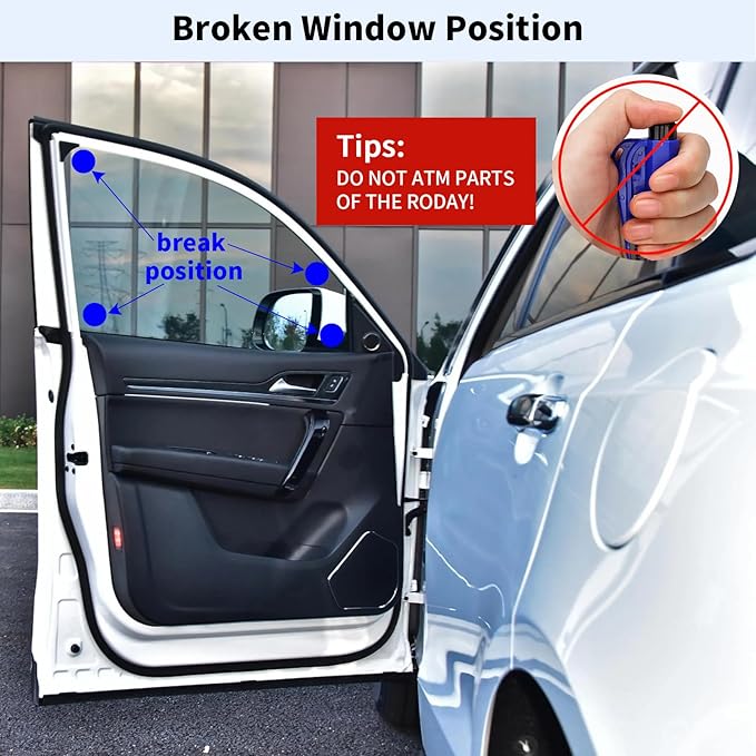 LECART 8 Pack Car Window Glass Breaker Keychain Emergency Escape Tools 3 in 1 Design Safety Tool with Window Breaker Seatbelt
