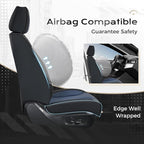 Coverado Car Seat Covers Full Set, Front Seat Covers with Lumbar Support and Back Seat Cover Waterproof Leather Automotive Se