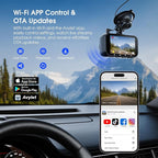 Avylet 4K/2.5K+1080P Dash Cam Front and Rear, 5G WiFi APP Dash Camera for Cars with 64GB Card, ADAS Lane Assist, 2.7”IPS Scre