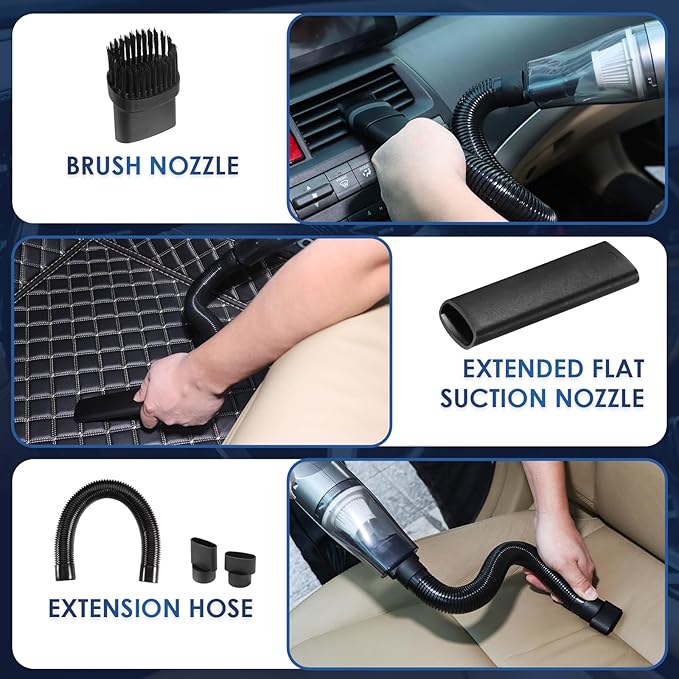 Viewsun 21Pcs Car Cleaning Kit with High Power Handheld Vacuum, Car Wash Mop with Long Handle, Bucket, Detailing Brush Set, W