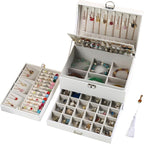 BOOVO Earring Jewelry Box For Women Girl Stud Organizer, 5 Layers Girl Jewelry Organizer Box With Lock Earring Holder Organiz