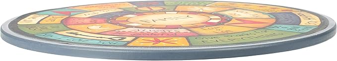 DEMDACO Family Values Love Kind Peace Multicolored 18 x 18 Wood Composite Lazy Susan